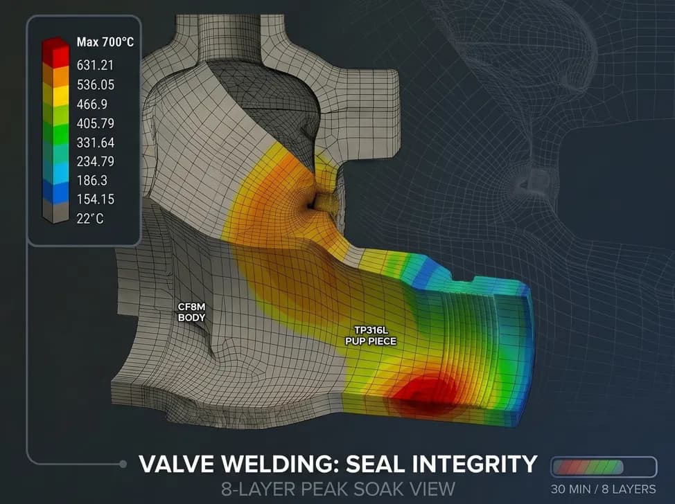 3D Transient Thermal Simulation of Multi Layer Valve Welding
